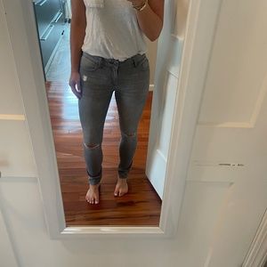 DL1961 Grey Ripped Skinny Jeans